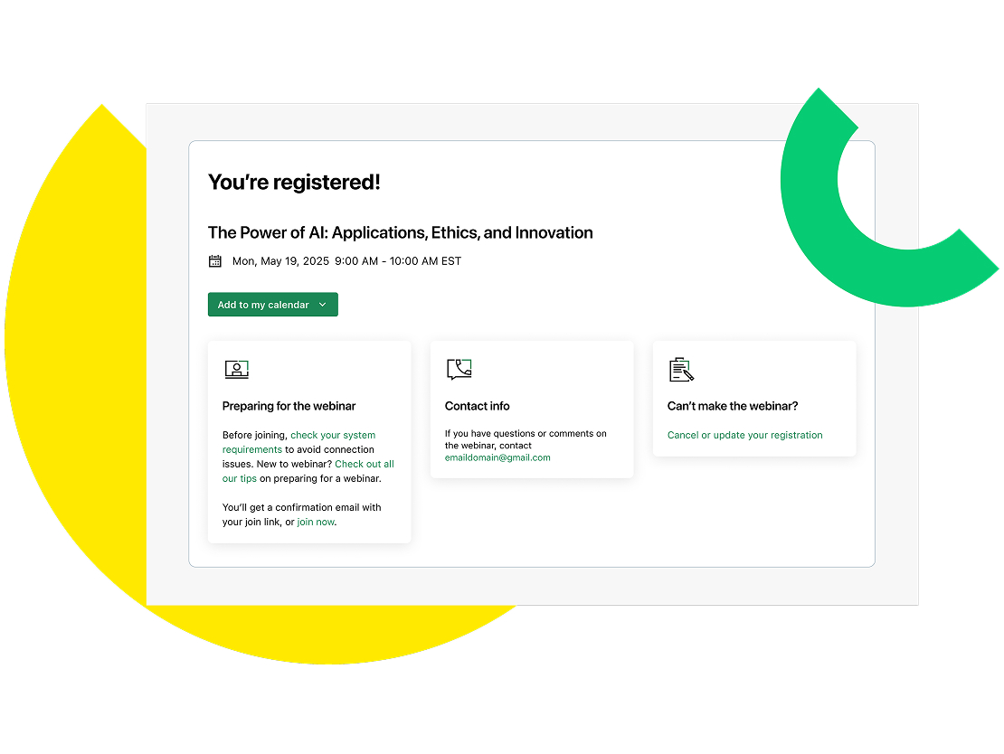 GoTo Webinar registration confirmation.