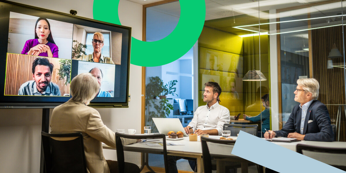 Legal team having a virtual meeting and discussion effectively using GoTo Connect platform.