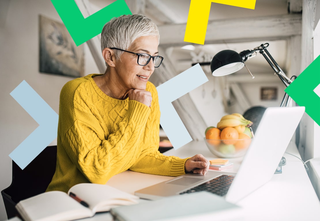 Woman attending a webinar via her laptop.