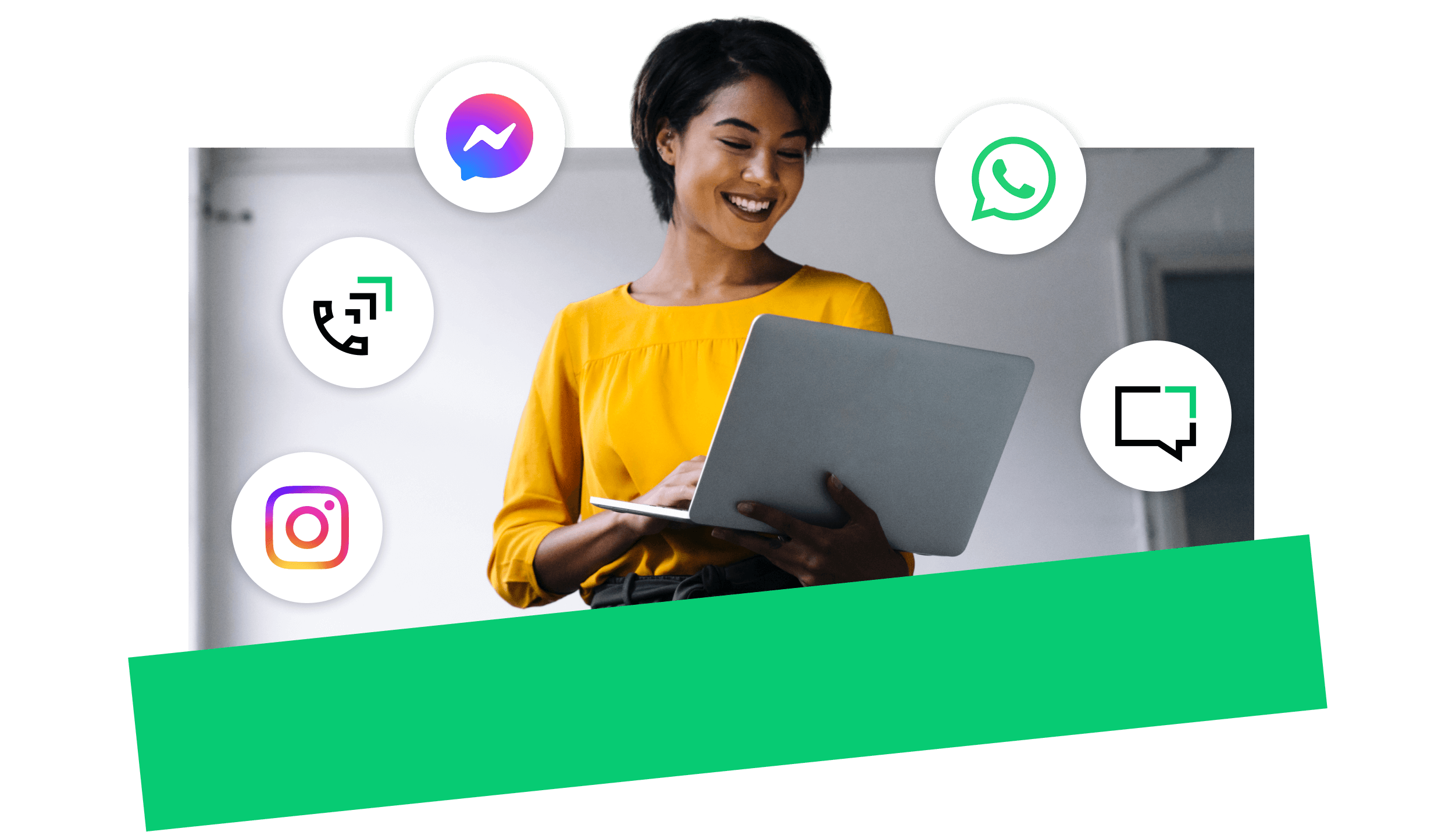 GoTo Connect integrates with multiple channels including phone call, messaging, WhatsApp, Facebook, Instagram and more.