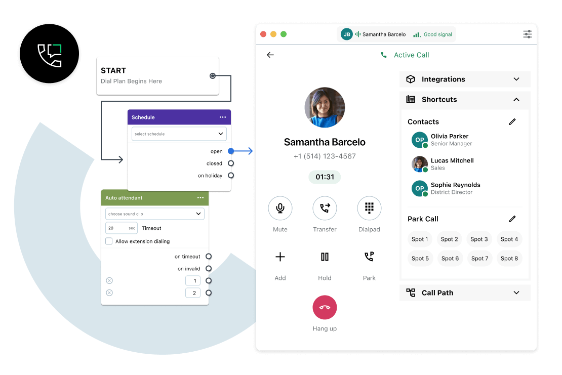 Screenshot of GoTo Connect CX showcasing call routing features that empower healthcare administrators to streamline hospital operations and enhance patient communication.