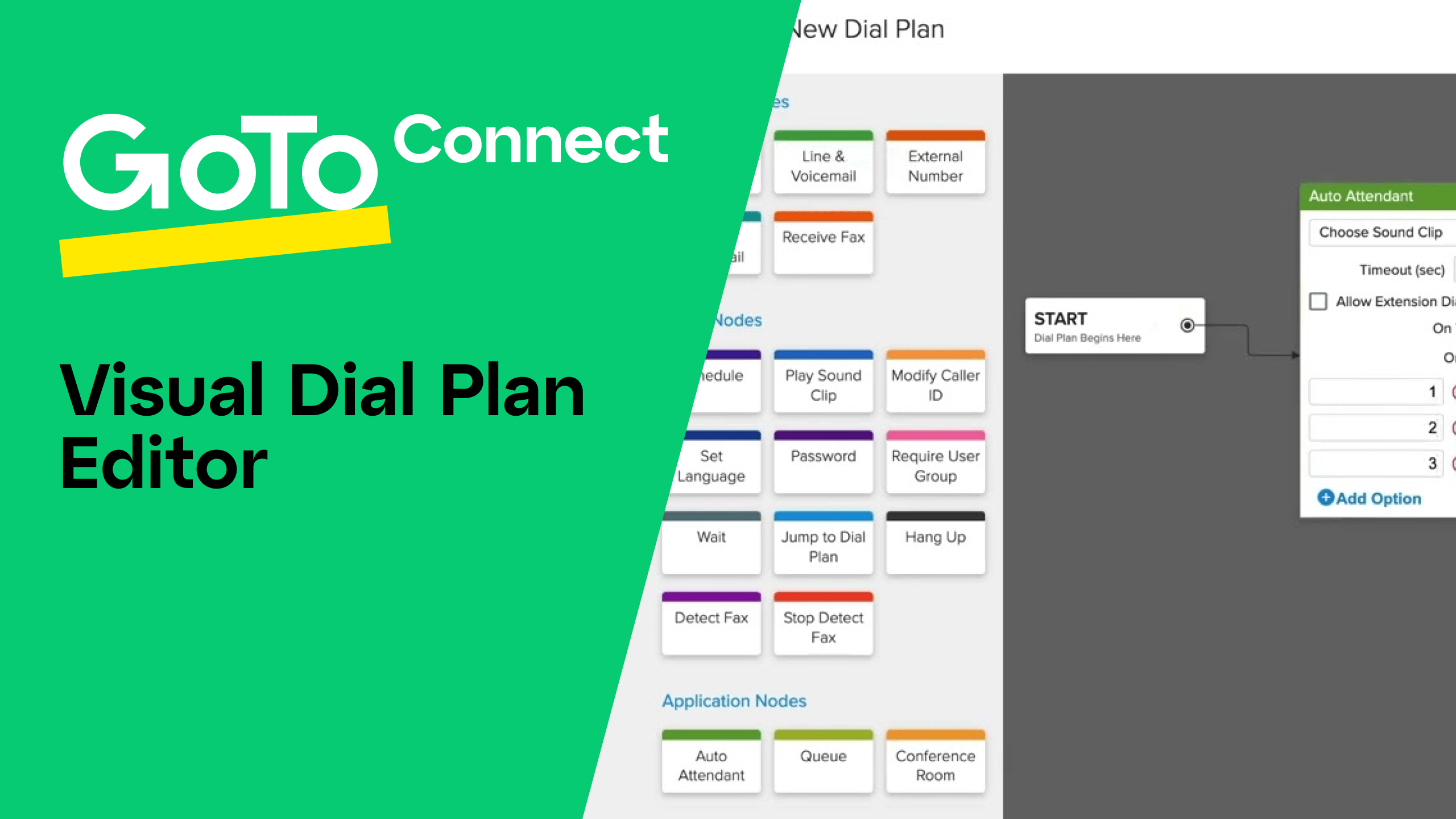 Click to play video titled GoTo Connect’s Visual Dial Plan Editor.